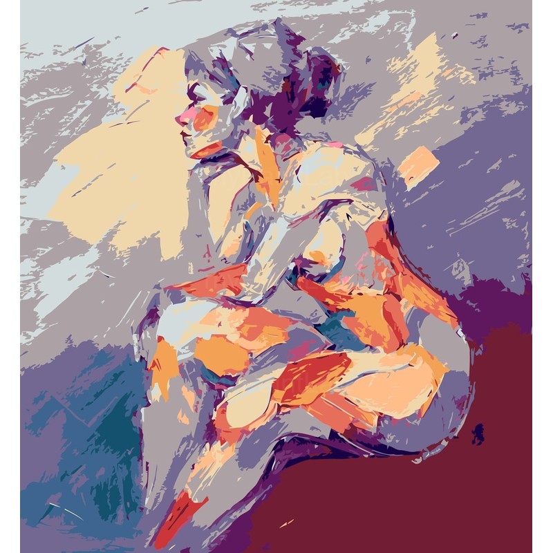 Nude woman sitting soft artistic