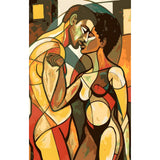 DIY Paint by Numbers Couple Embrace Abstract Modern Colorful Kit