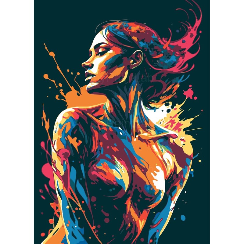 nude woman abstract colorfulPaint by Numbers Nude Woman Abstract Colorful Portrait