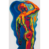 DIY Paint by Numbers Nude Woman Standing Colorful Modern Artwork