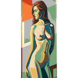 nude woman standing geometric modern