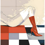 DIY Paint by Numbers Nude Woman Legs Red Boots Modern Fashion