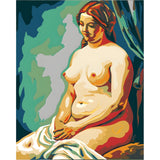 DIY Paint by Numbers Nude Woman Sitting Soft Classic Warm Kit