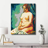 nude woman sitting soft classical DIY art wall decor modern artwork