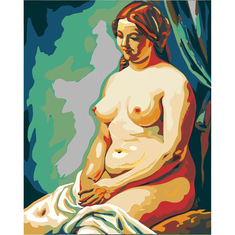 nude woman sitting soft classical