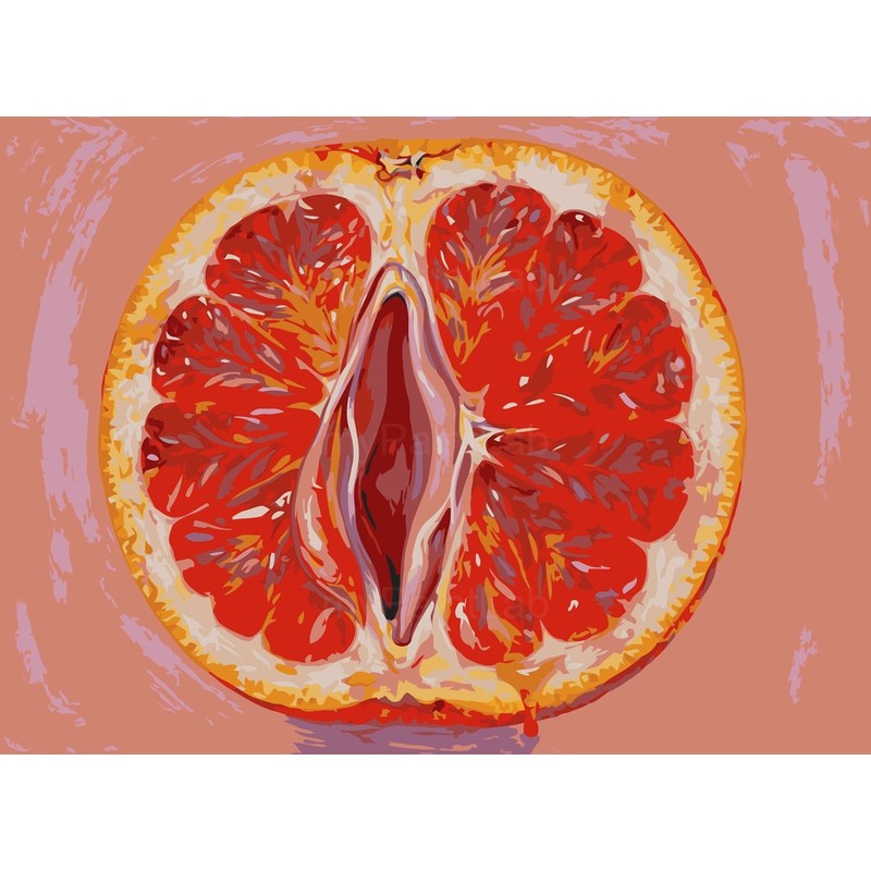 grapefruit abstract modern