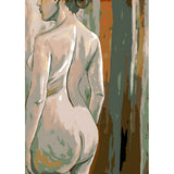 DIY Paint by Numbers Nude Woman Back View Classic Calm Elegant