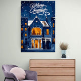 Painting by Numbers Christmas House in Winter Christmas Eve