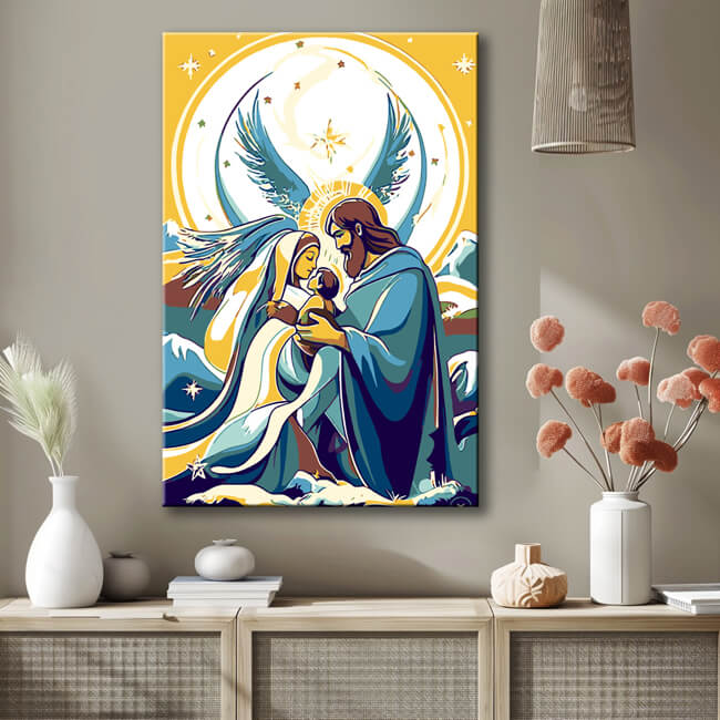 Painting by Numbers Christmas Mary and Joseph with Jesus Child