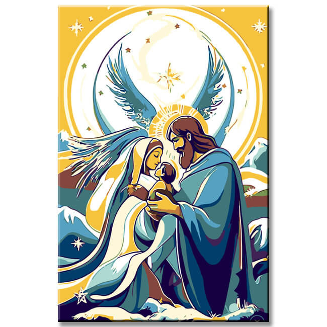 Painting by Numbers Christmas Mary and Joseph with Jesus Child
