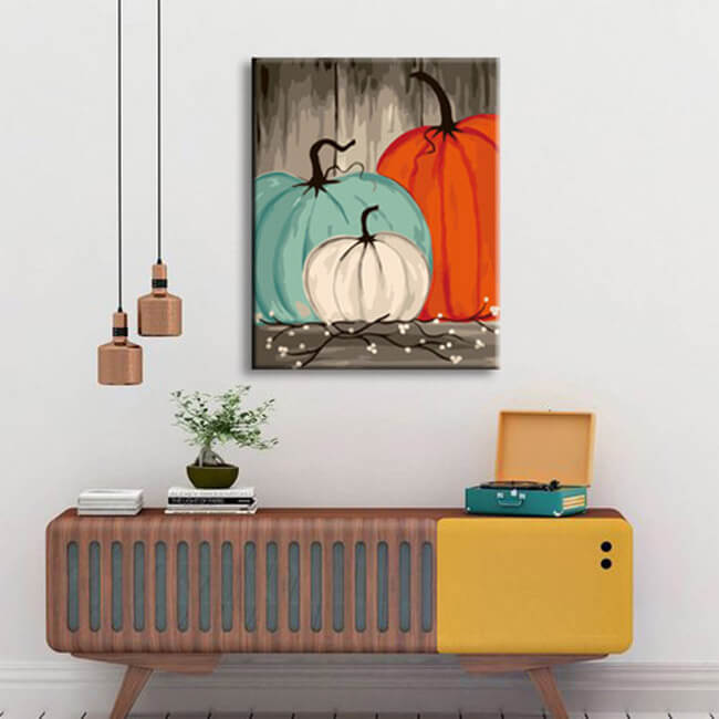Painting by numbers 3 colorful pumpkins shipping from DE
