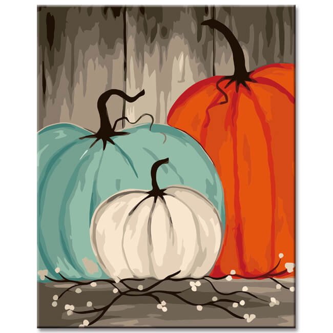 Painting by numbers 3 colorful pumpkins shipping from DE