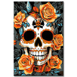 Painting by Numbers Laughing Skull Skull Among Roses