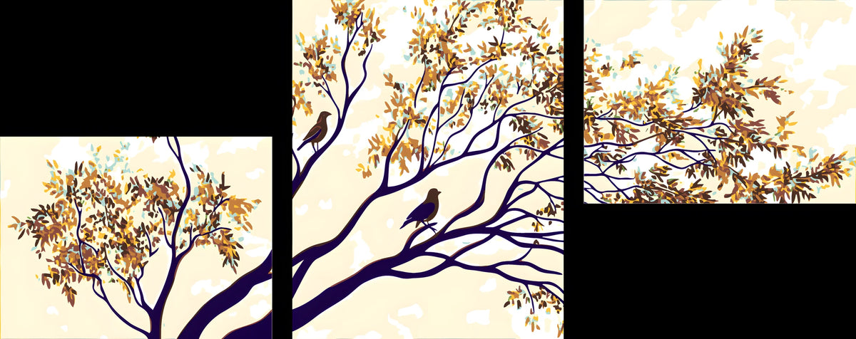 Painting by Numbers Tree and Branches Illustration Nature