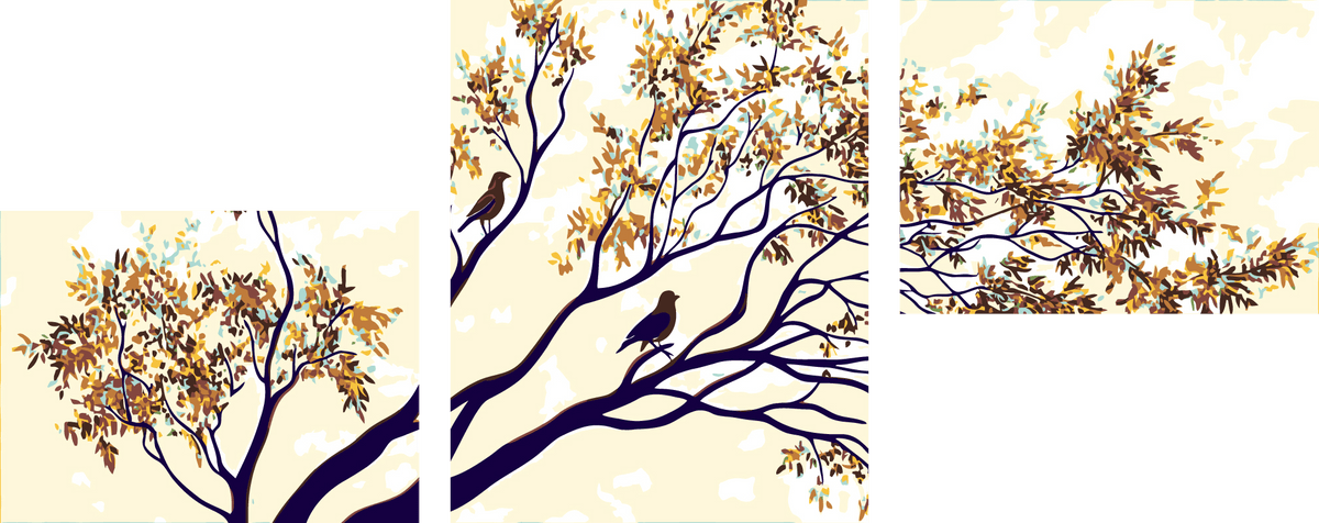 Painting by Numbers Tree and Branches Illustration Nature