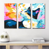 Painting by Numbers Art Illustration Cats - 3-Panel