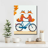 Painting by Numbers Animals Two Foxes on A Bike