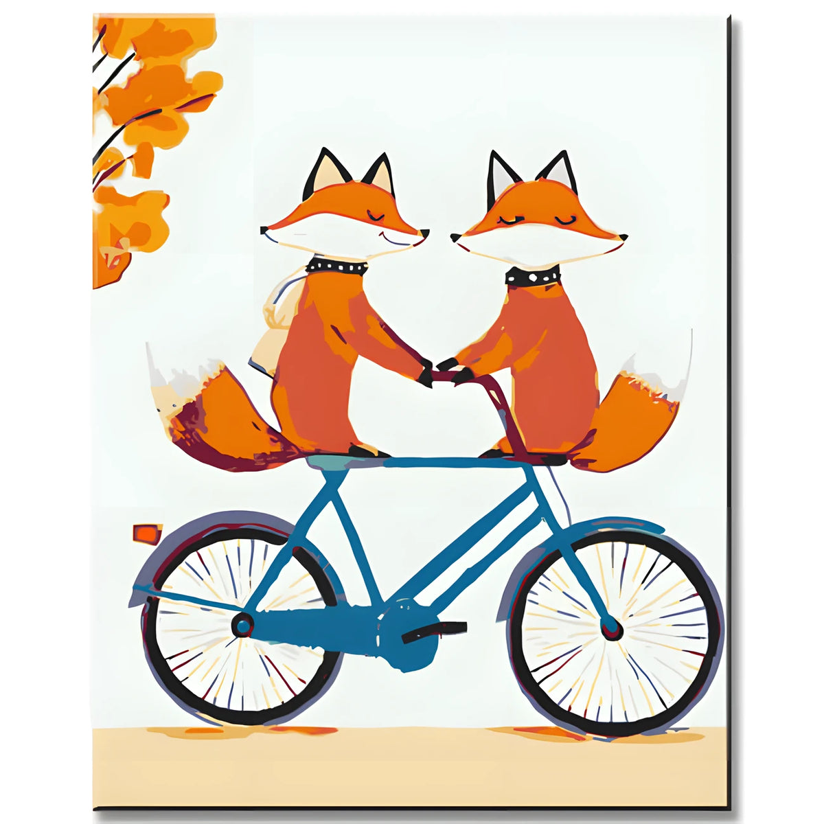 Painting by Numbers Animals Two Foxes on A Bike