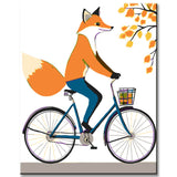 Painting by Numbers Animals Fox on A Bike