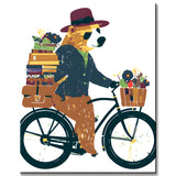 Paint by Numbers Animals Bear on A Bike