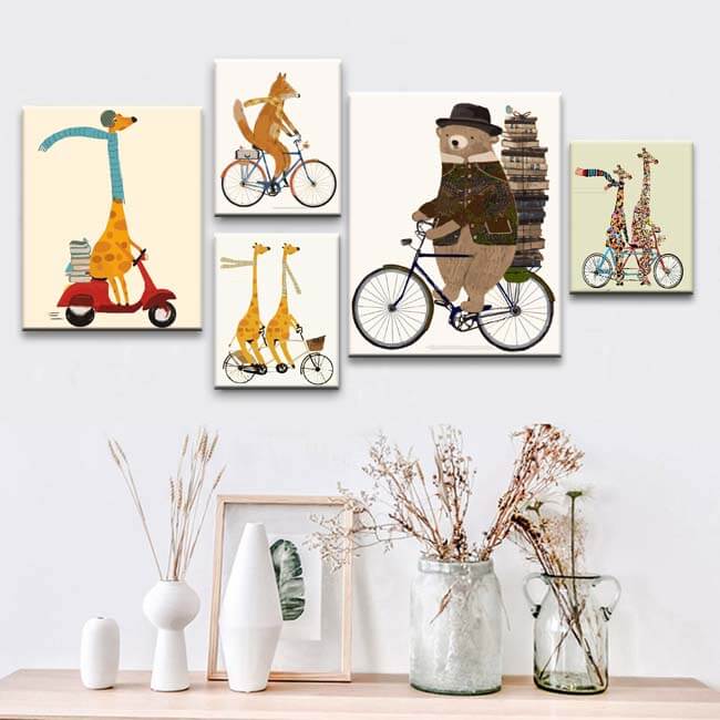 Painting by Numbers Animals Giraffe on The Scooter