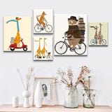 Painting by Numbers Animals Giraffe on The Scooter