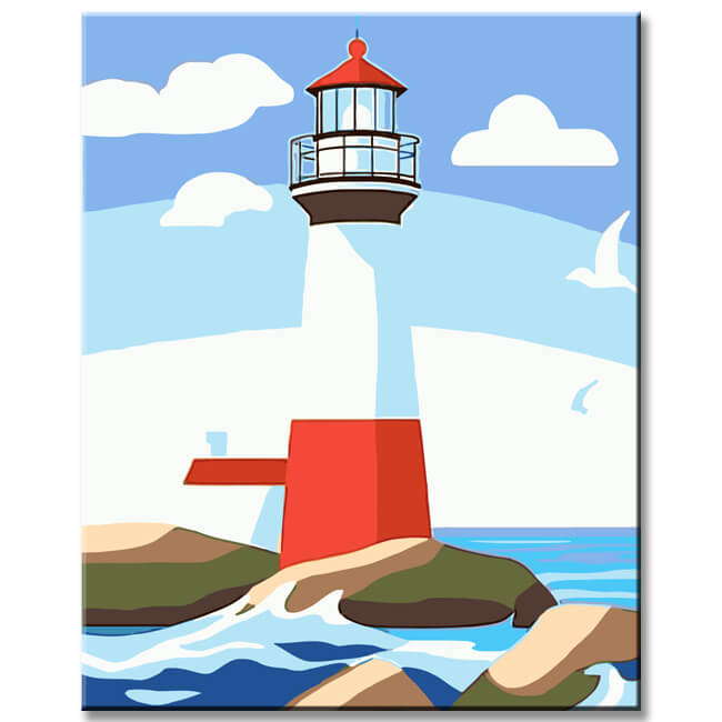 Painting by Numbers Lighthouse in The Sea