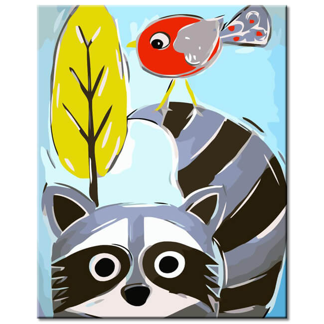 Painting by Numbers Cat and Bird