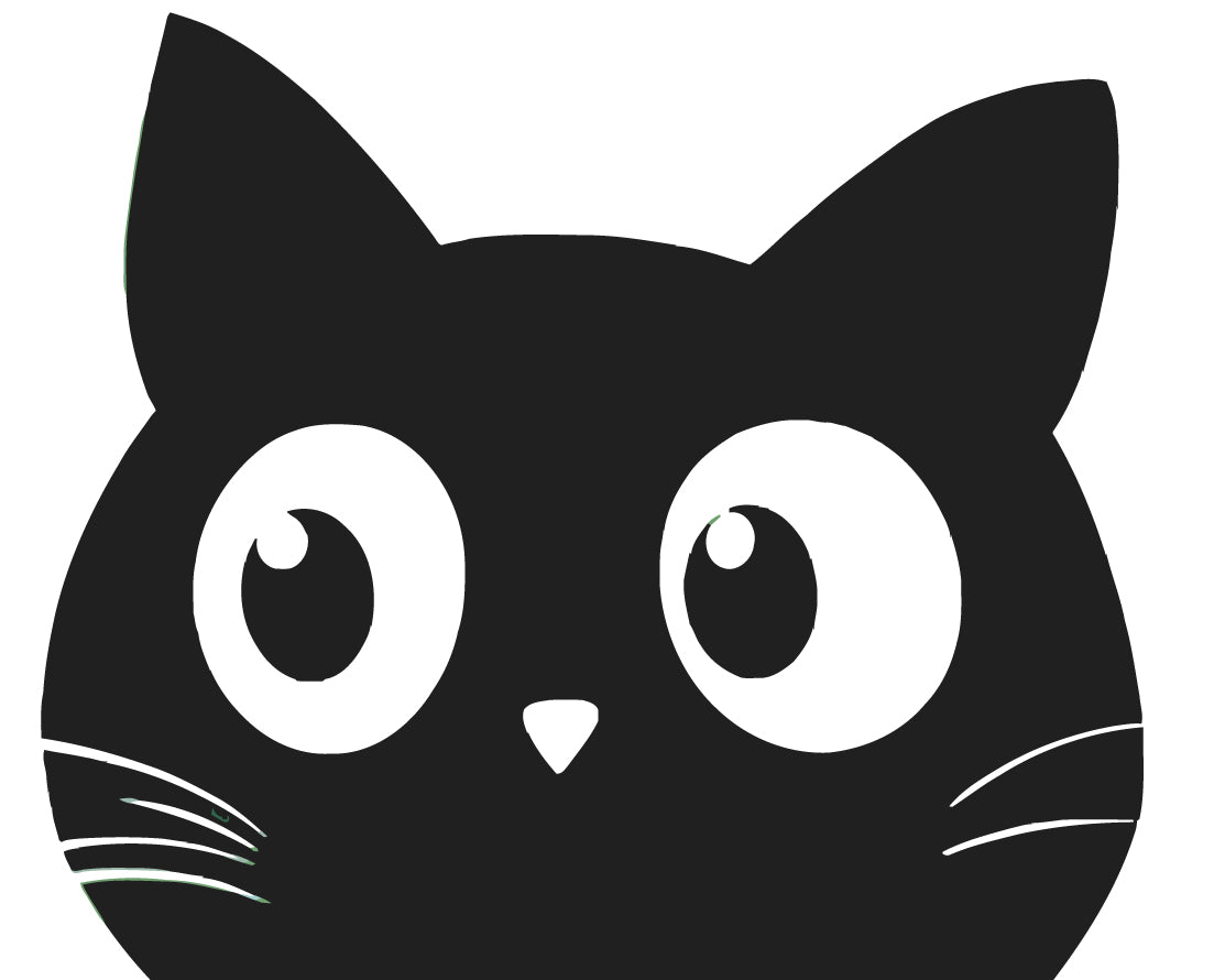 Painting by Numbers Cat Face Black and White