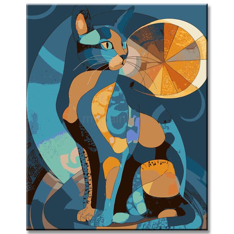 Painting by Numbers Geometric Illustration Cat