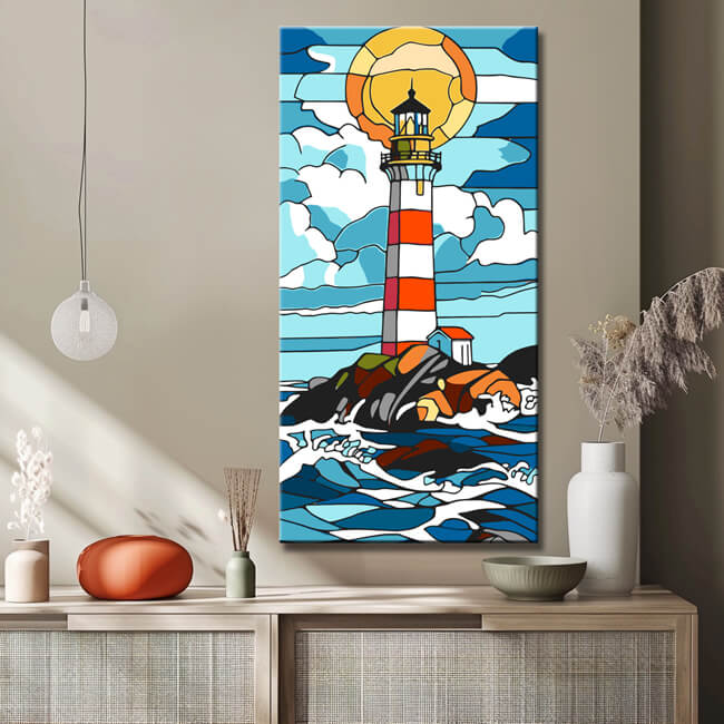 Painting by Numbers Lighthouse and Storm