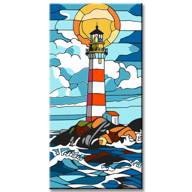 Painting by Numbers Lighthouse and Storm