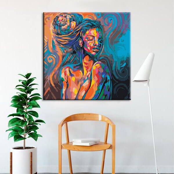 Painting by Numbers Art Culture Colorful Naked Woman with Baby in Her Braid