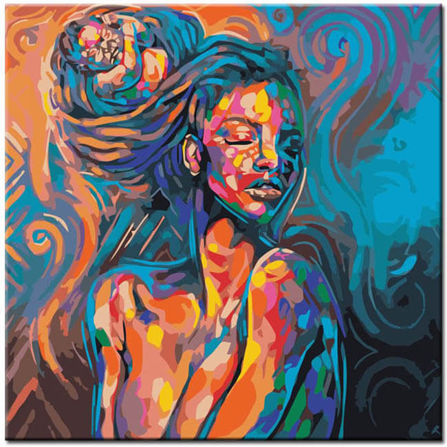 Painting by Numbers Art Culture Colorful Naked Woman with Baby in Her Braid
