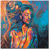 Painting by Numbers Art Culture Colorful Naked Woman with Baby in Her Braid