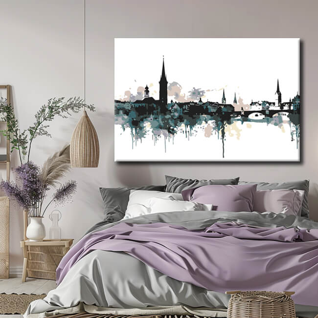 Painting by Numbers Switzerland Skyline Zurich