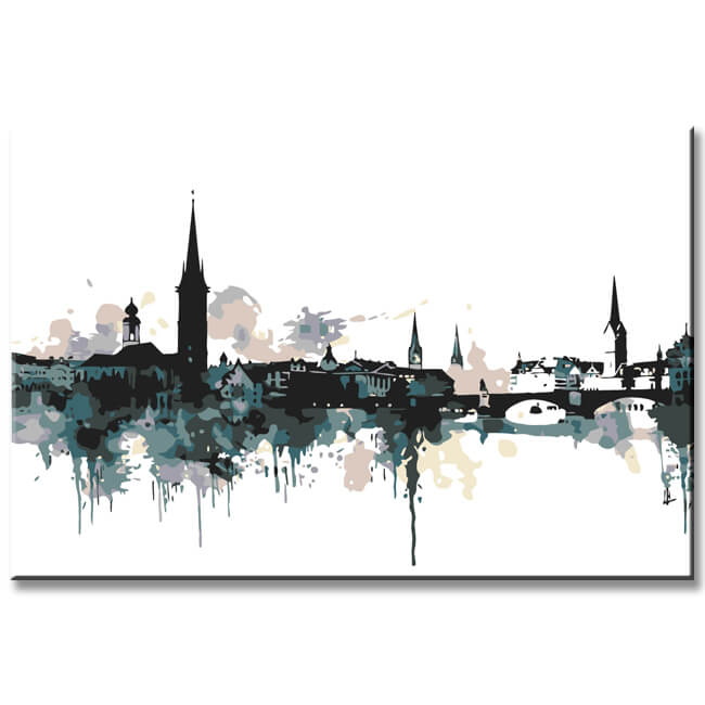 Painting by Numbers Switzerland Skyline Zurich