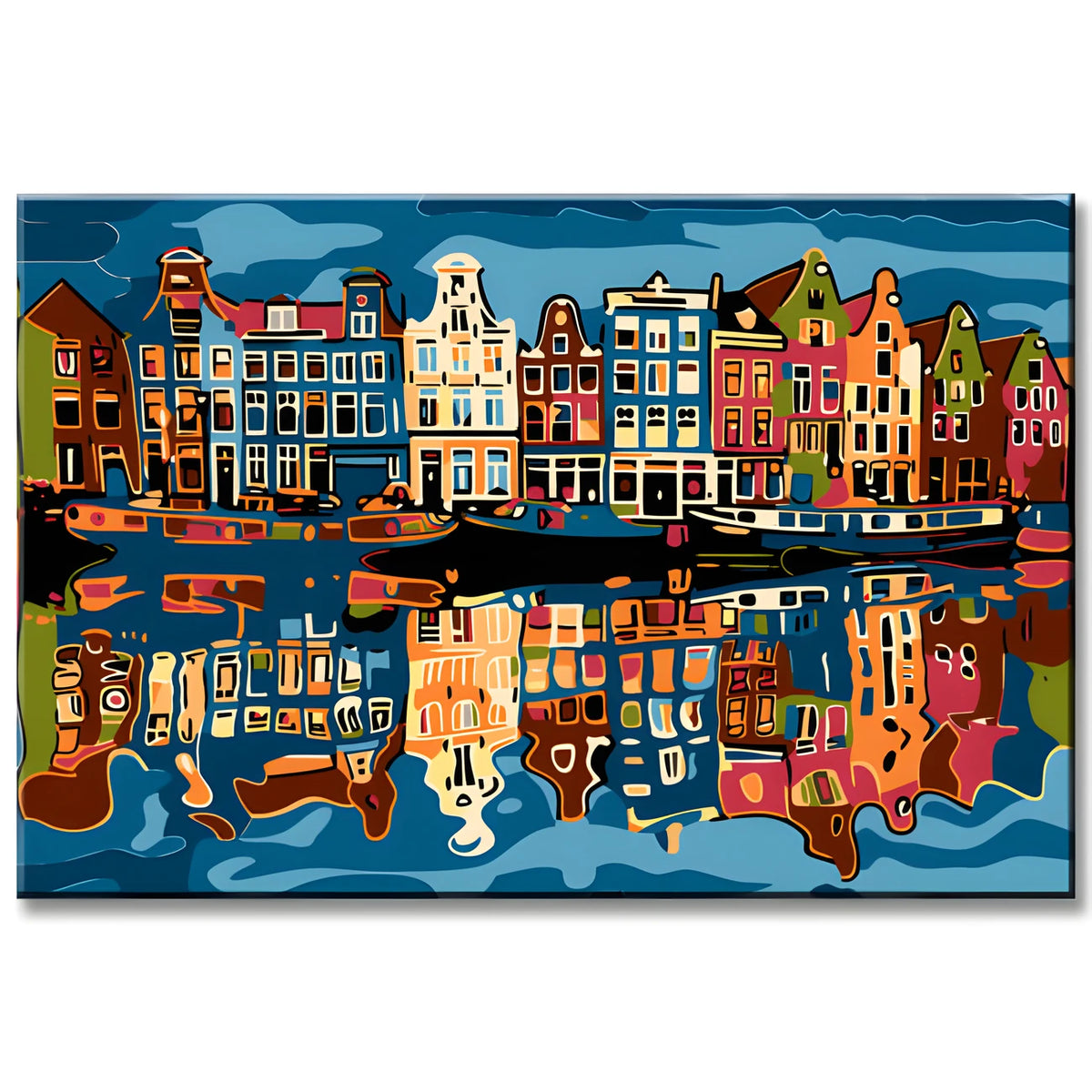 Painting by Numbers Art Landscape Houses Reflected in The Water