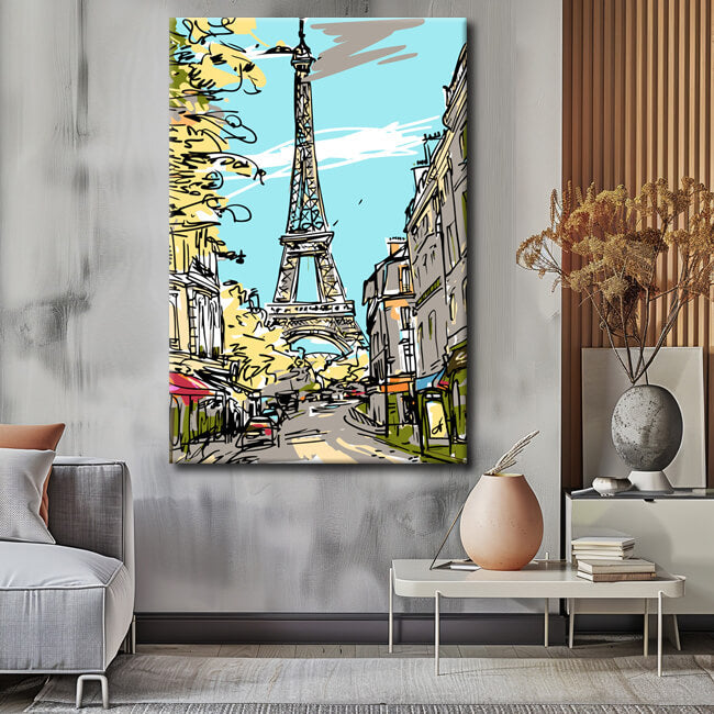 Painting by Numbers Art Landscape View of the Eiffel Tower in Paris