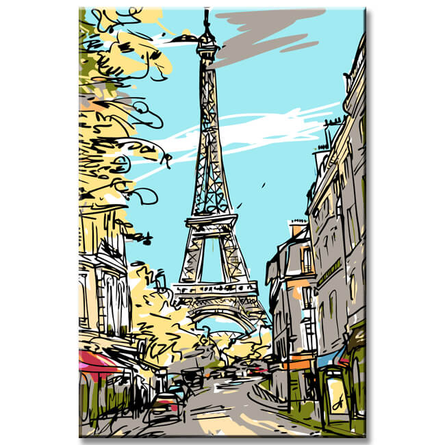 Painting by Numbers Art Landscape View of the Eiffel Tower in Paris