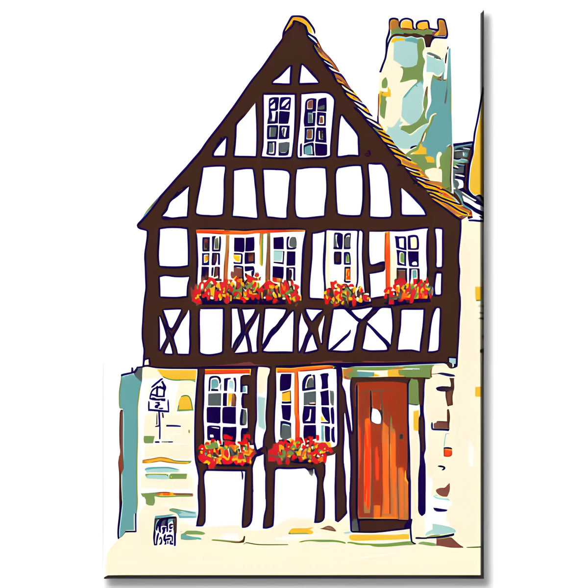 Painting by Numbers Art Landscape A Half-Timbered House