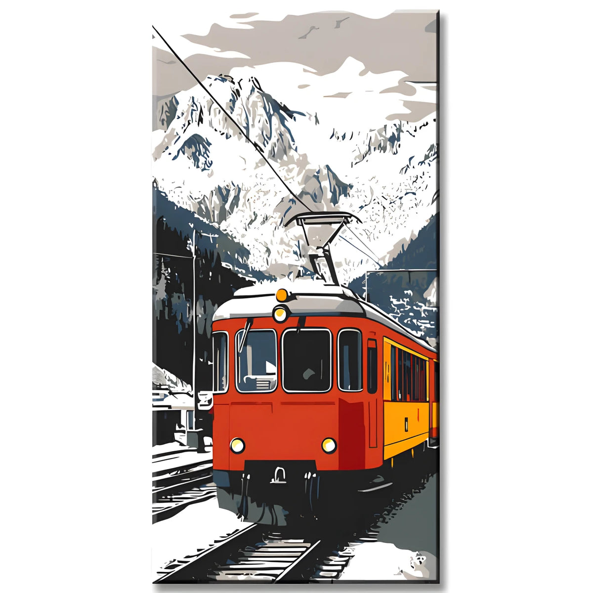 Paint by Numbers Art: Train Through the Mountains