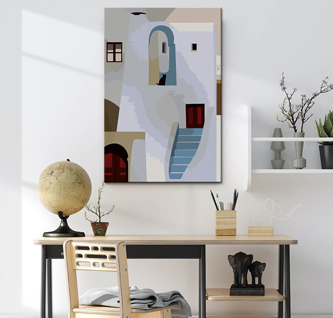 Painting by Numbers Minimalism Art White House with Ladder Shipping from DE