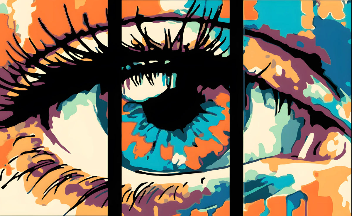 Painting by Numbers Art Triptych Colorful Eye 3-Panel