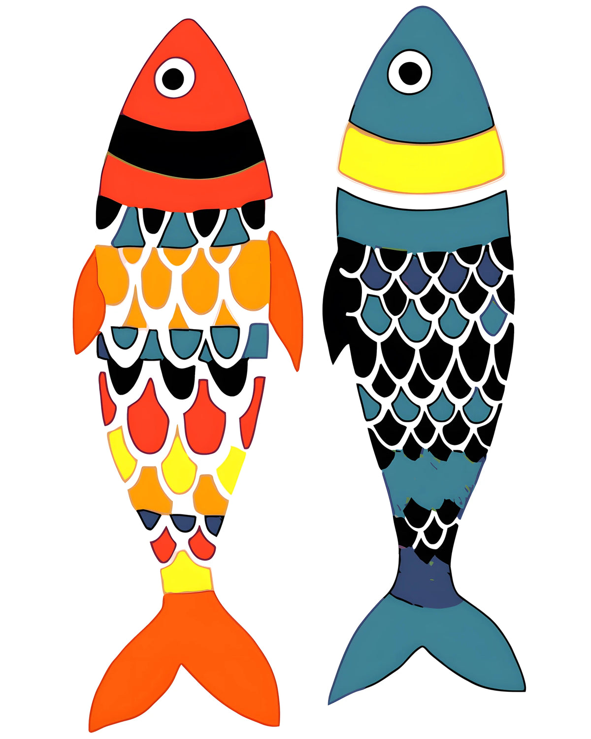 Painting by Numbers Art 2 Colorful Fish Head To Tail
