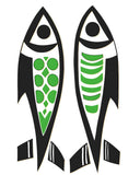 Paint by Numbers Line Drawing 2 Fishes Opposite Each Other