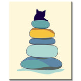 Paint by Numbers Art Stacked Stones on Cat