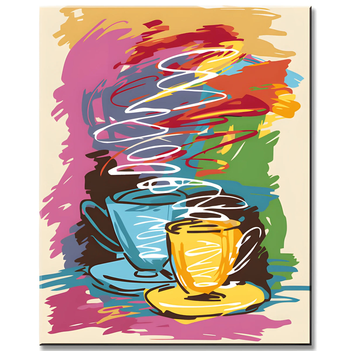 Paint by Numbers Abstract Art Mugs