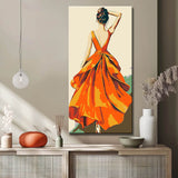 Painting by Numbers Art Woman with Big Orange Skirt