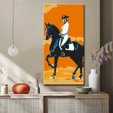 Painting by Numbers Art Rider Sits on A Black Horse